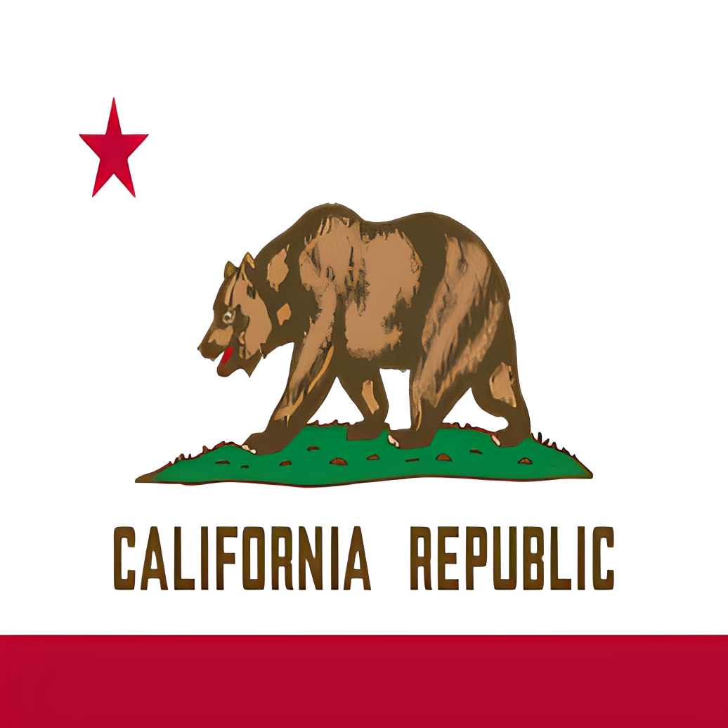 California state flag with bear and star