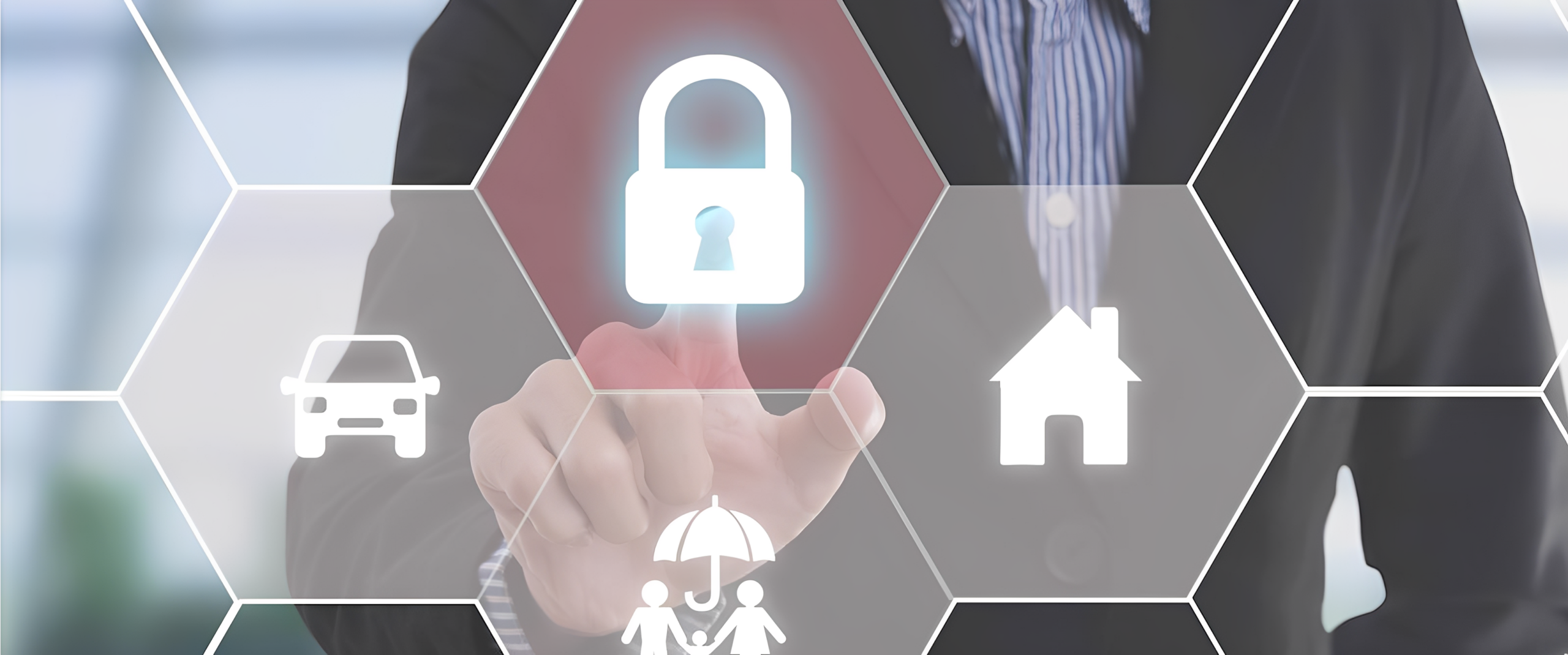 Security icons on digital touchscreen