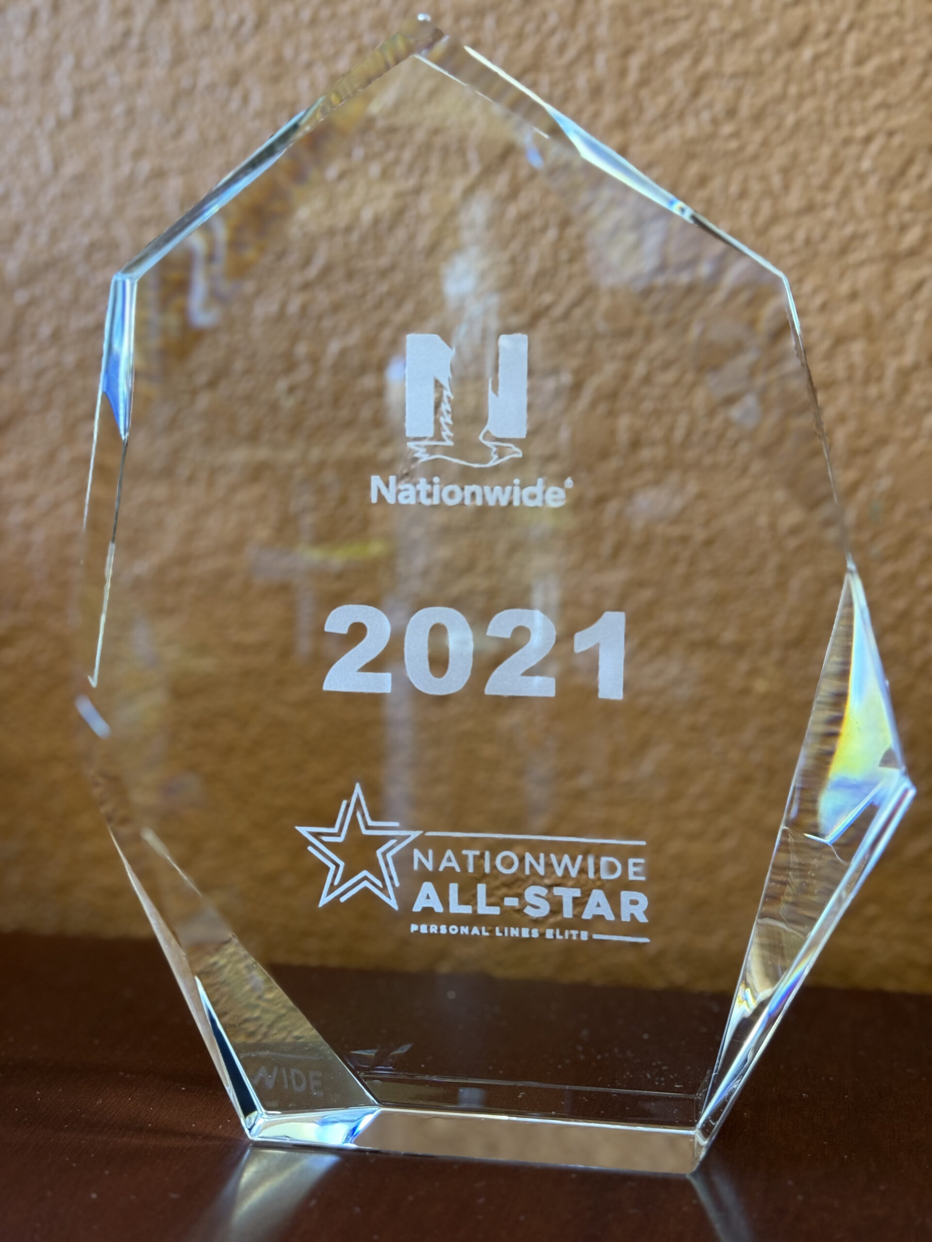 2021 Nationwide All-Star glass award