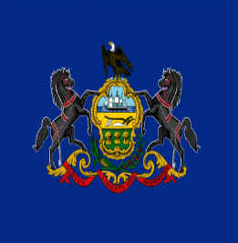 Pennsylvania state flag with coat of arms