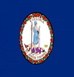Virginia state flag with state seal